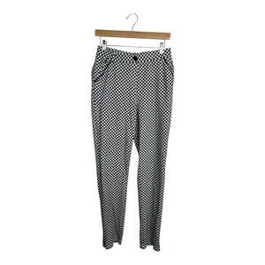 Betabrand Straight Leg Chino Dress Yoga Pants Catstooth Cat Print Size Medium